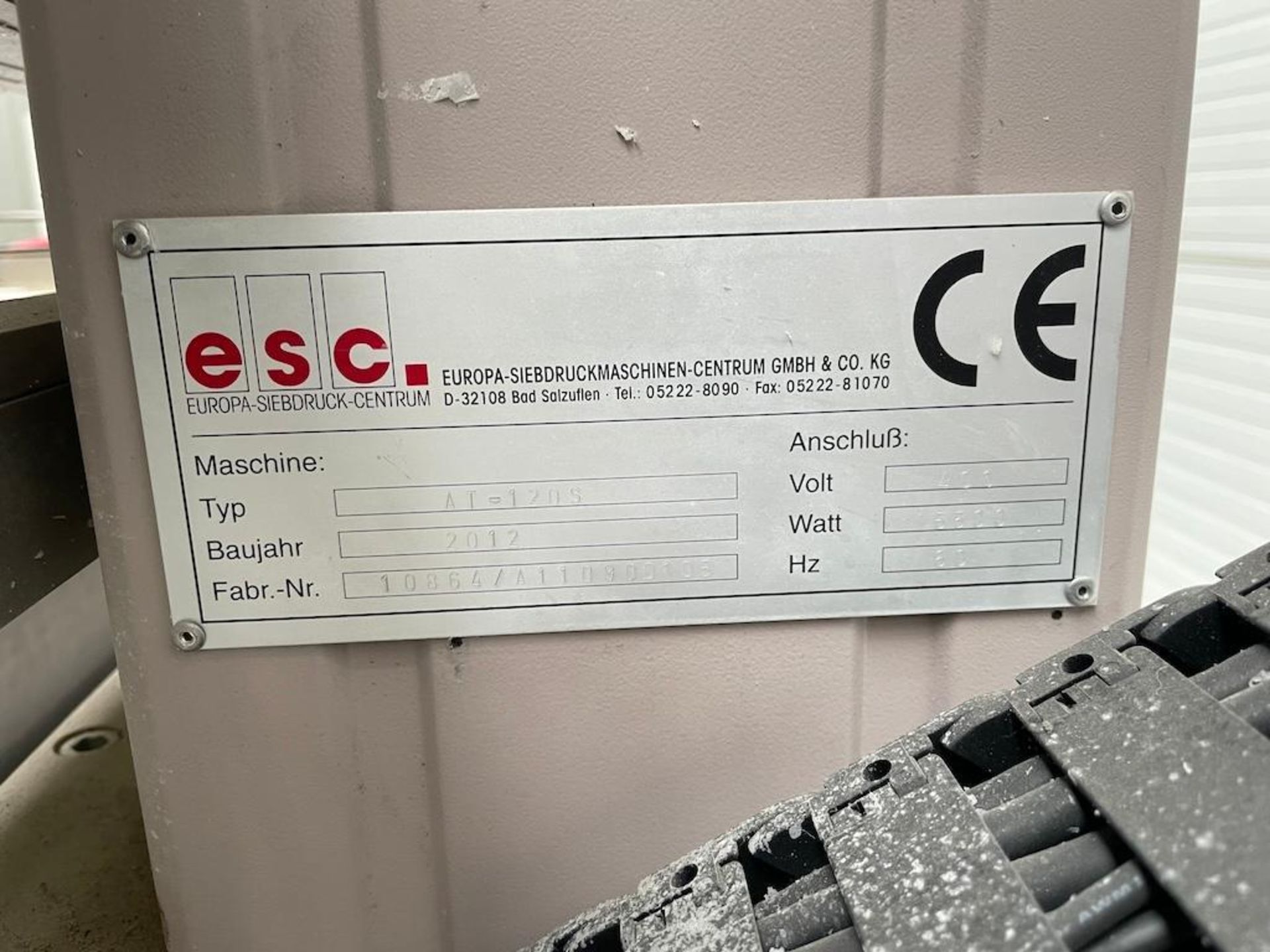 2012 ESC EUROPA SIEBDRUCK CENTRUM MODEL AT P120 SPECIAL, SIEMENS SIMATIC TOUCH PANEL, SN 10864/A1109 - Image 4 of 5