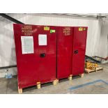 2 ULINE H-2219M-R FLAMMABLE LIQUID STORAGE CABINETS [TROIS RIVIERES] *PLEASE NOTE, EXCLUSIVE RIGGING