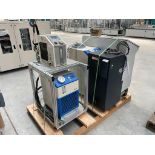 SKID LOT W (3) CHILLERS, CONTROL PANEL PARTS INCLUDING: SMC THERMO CHILLER MODEL HRS050-WN-20-M, HRS