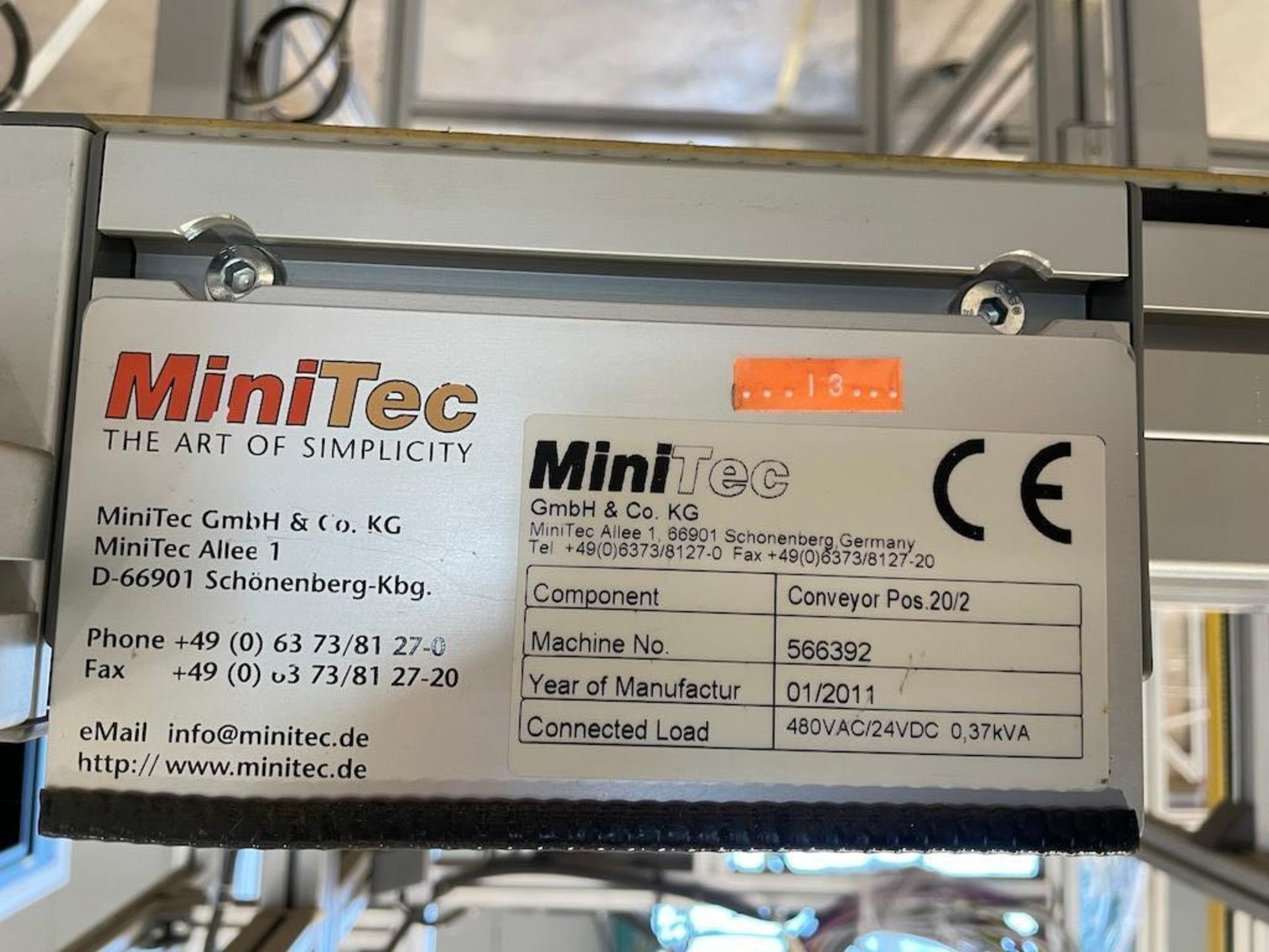 LOT (11) SKIDS CONVEYORS INCLUDING: 2010 MINITEC POS 130/1, 2011 MINITEC POS 20/2, MINITEC RAHMEN PO - Image 5 of 51