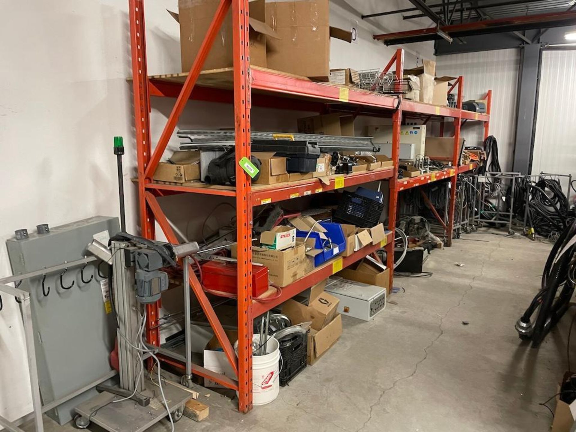 LOT STORES INVENTORY ROOM ON SECOND LEVEL, INCLUDING ALL PARTS, WIRING, FRAMING, CONTROL BOXES, 15 S - Image 2 of 16