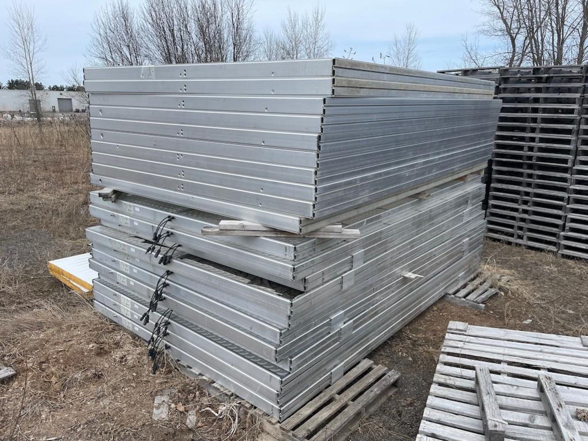 LOT ASSORTED METAL IN YARD, HD FRAMES, PLATES, ROUND, RACKING, DECKING, SOLAR FRAMES [IN YARD PAST C - Image 12 of 12