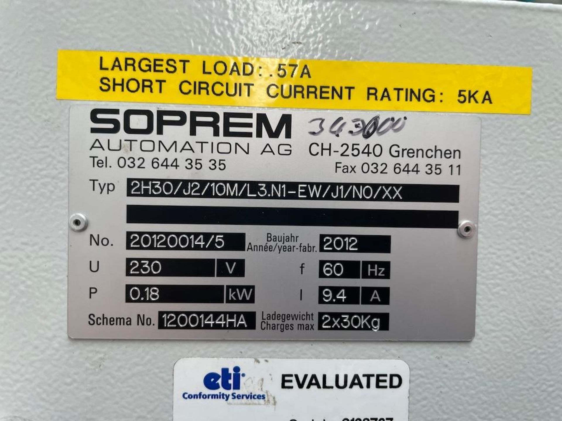 LOT 2 DOUBLE DECOILER W INTERLAYER REWINDER: 2012 SOPREM AUTOMATION AG TYPE H100/J2/10M/U-EW/J1/NO/X - Image 5 of 5