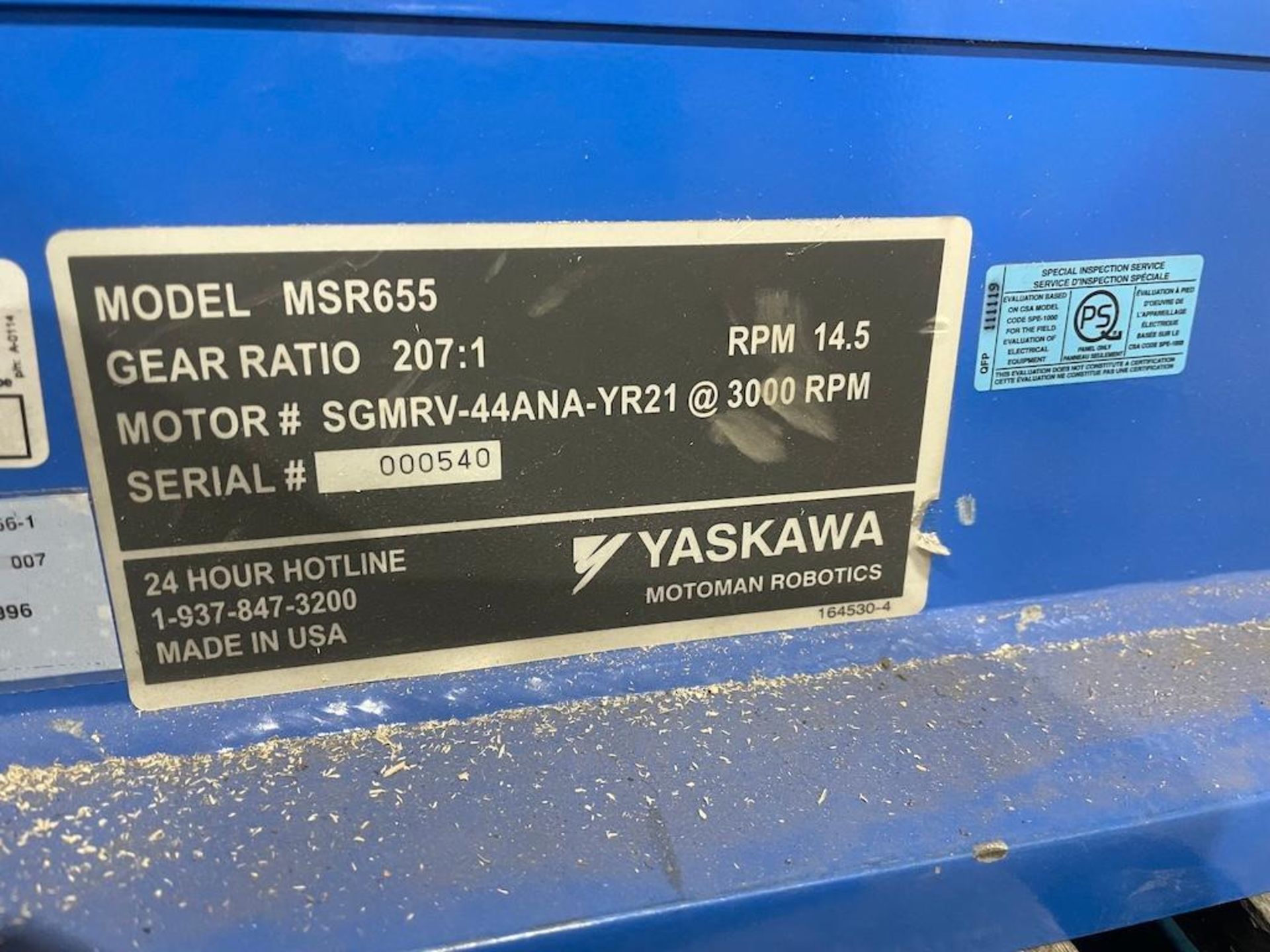 LOT (2) 2016 YASKAWA MATERIAL HANDLING ROBOTS MODEL MOTOMAN MH180, TYPE YR-MS165/MH180-A00, PAYLOAD - Image 13 of 19