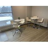 RECEPTION (2) HIGH TOP TABLES, (6) STOOLS, (1) DESK W PPE [TROIS RIVIERES]*PLEASE NOTE, EXCLUSIVE RI