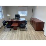 LOT EXECUTIVE OFFICE W DESK, CREDENZA, CHAIRS, SOFA, COFFEE TABLE [TROIS RIVIERES]*PLEASE NOTE, EXCL