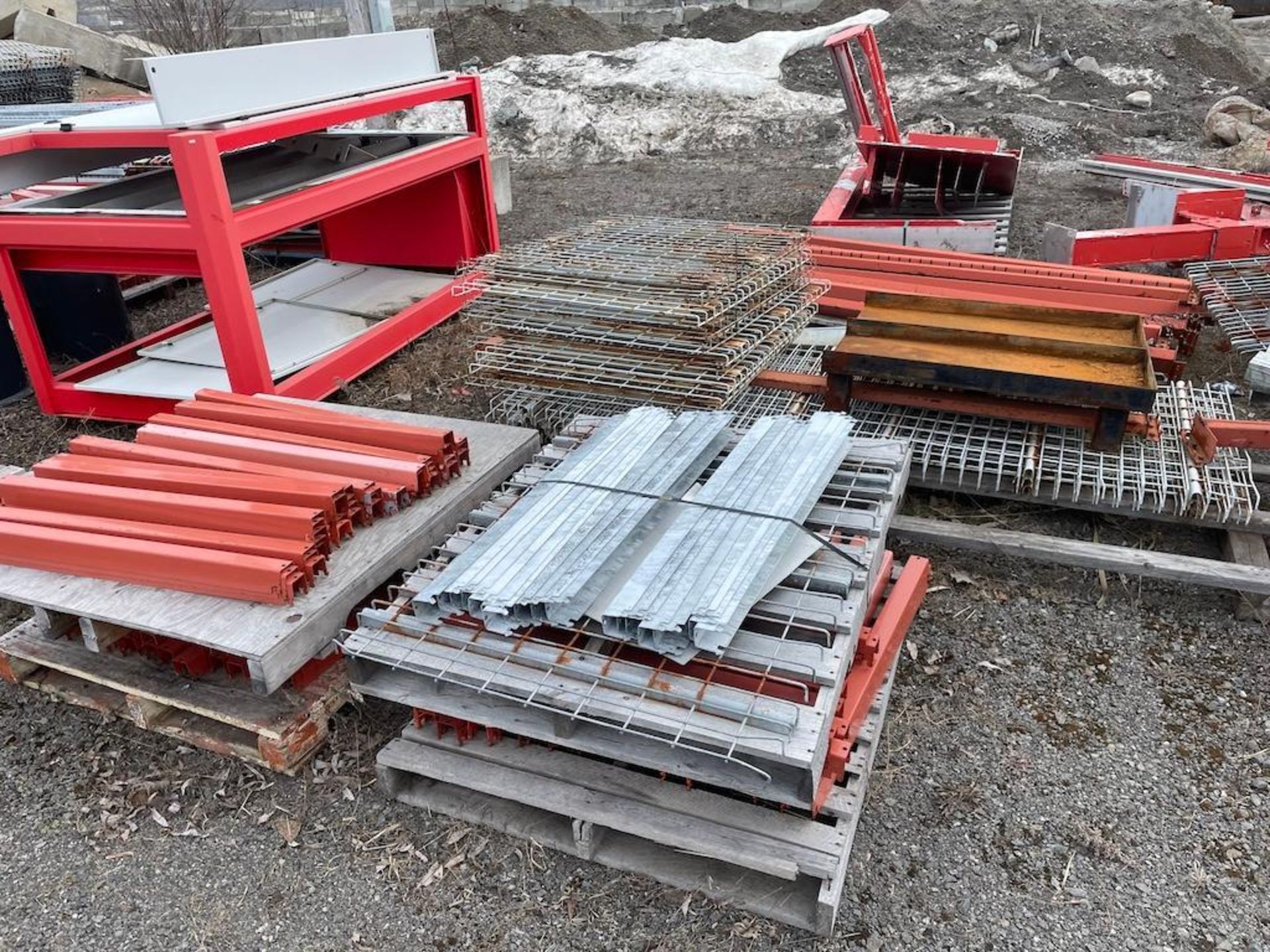 LOT ASSORTED METAL IN YARD, HD FRAMES, PLATES, ROUND, RACKING, DECKING, SOLAR FRAMES [IN YARD PAST C - Image 6 of 12