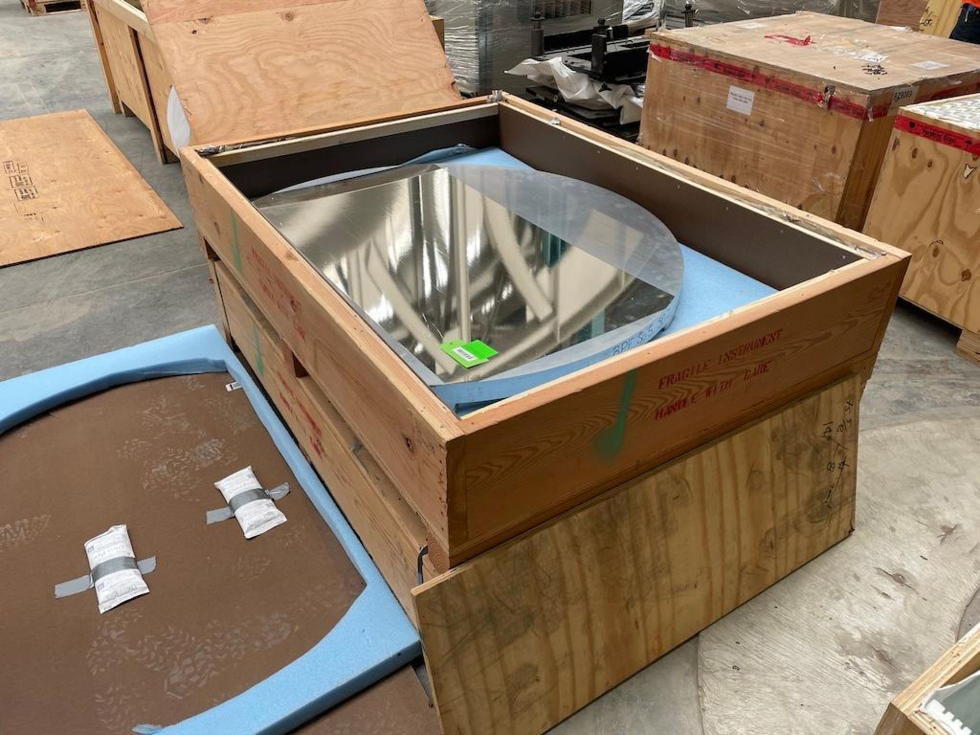 LOT (2) CRATES EACH W (1) ALUMINUM PLATE APPROX 53 X 41 X 3 INCH [MATANE] *PLEASE NOTE, EXCLUSIVE RI