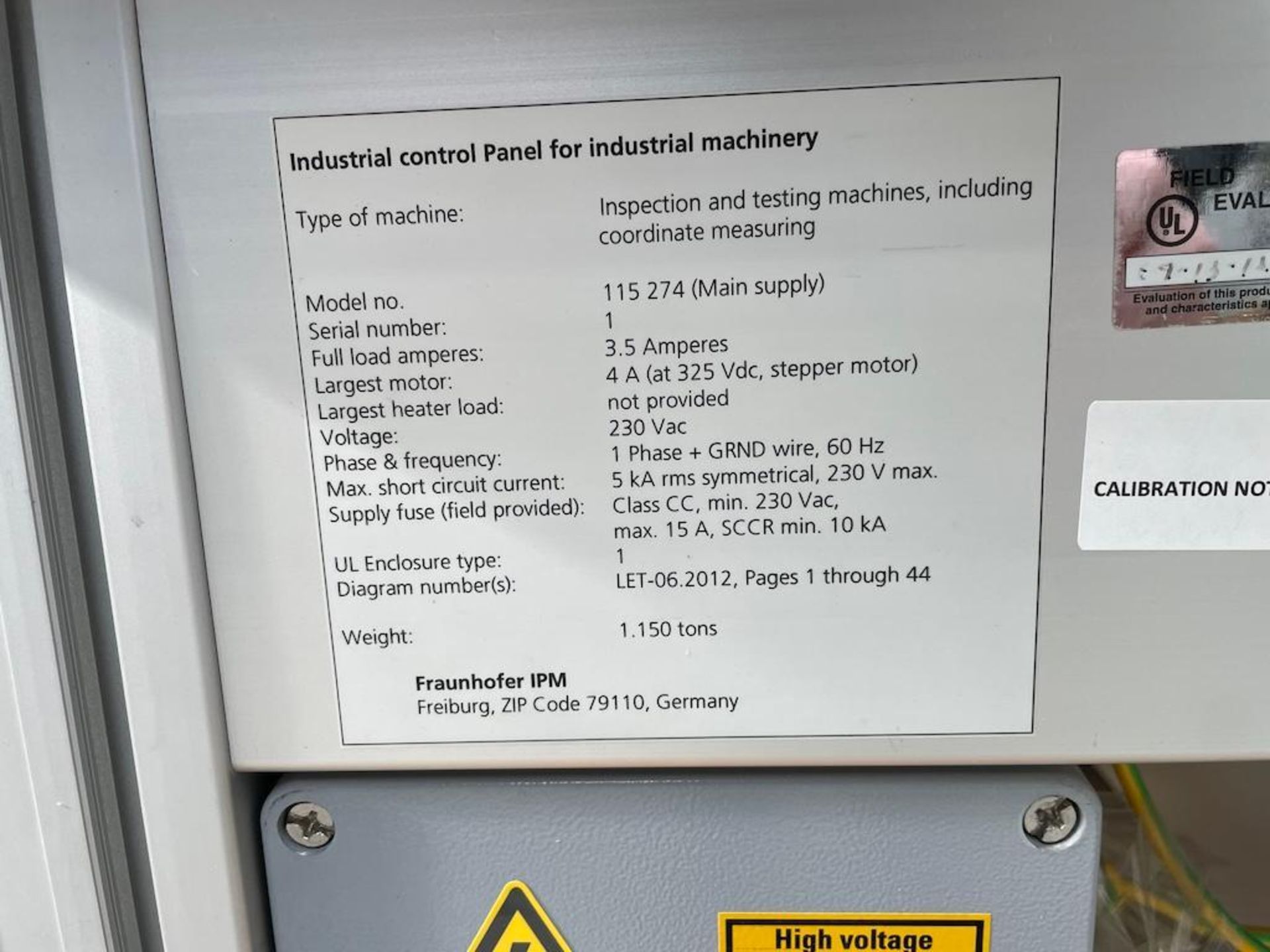 LENS EFFICIENCY TESTER (LET), INCLUDING COORDINATE MEASURING, HEIDENHAIN CONTROLS [14] [MATANE] *PLE - Image 7 of 8