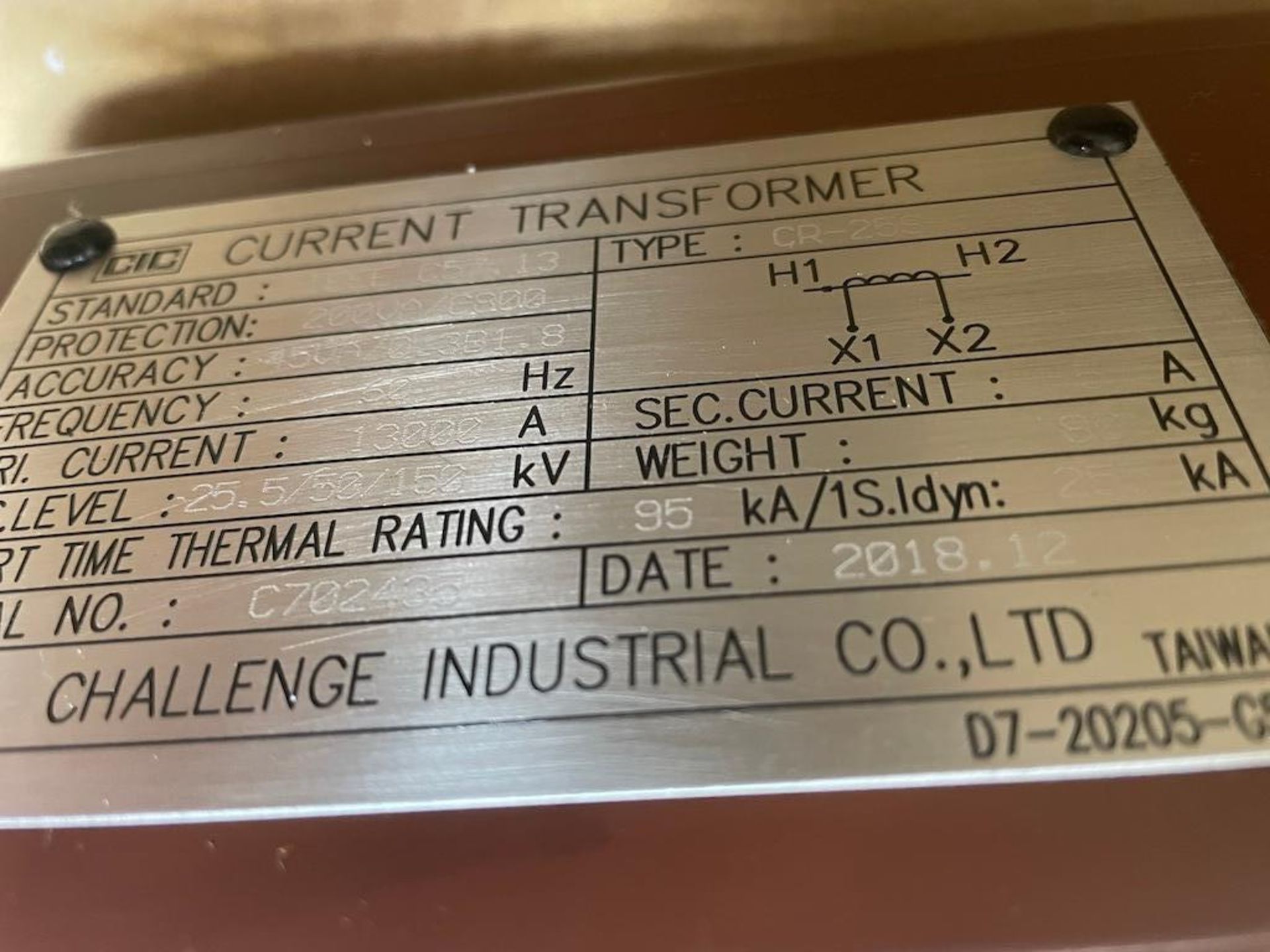 LOT (46) PCS OF 2018 CHALLENGE INDUSTRIAL CURRENT TRANSFORMERS, TYPE CR-25S-520A, STANDARD 1EEE C57. - Image 7 of 7