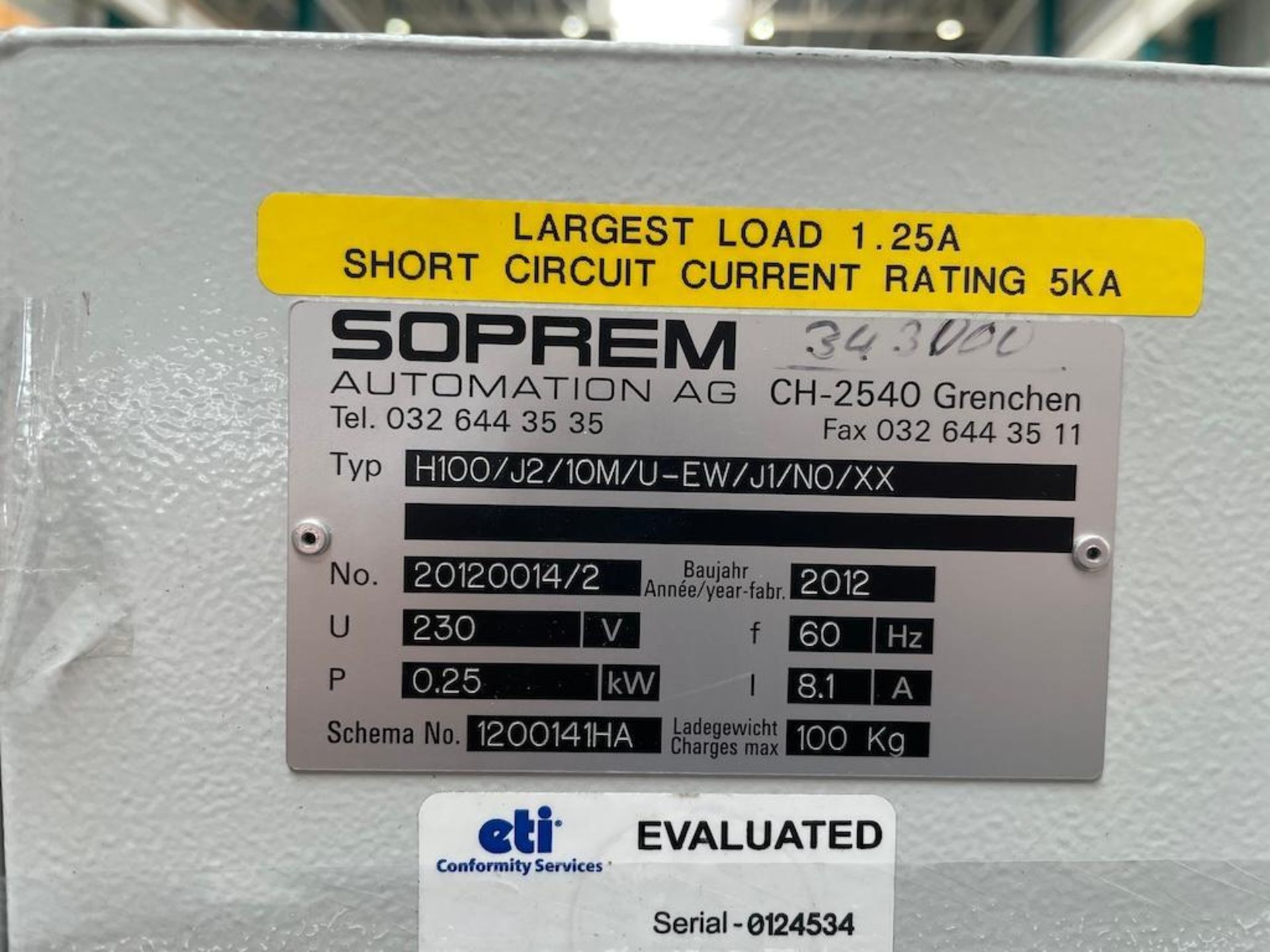 LOT 2 DOUBLE DECOILER W INTERLAYER REWINDER: 2012 SOPREM AUTOMATION AG TYPE H100/J2/10M/U-EW/J1/NO/X - Image 3 of 5