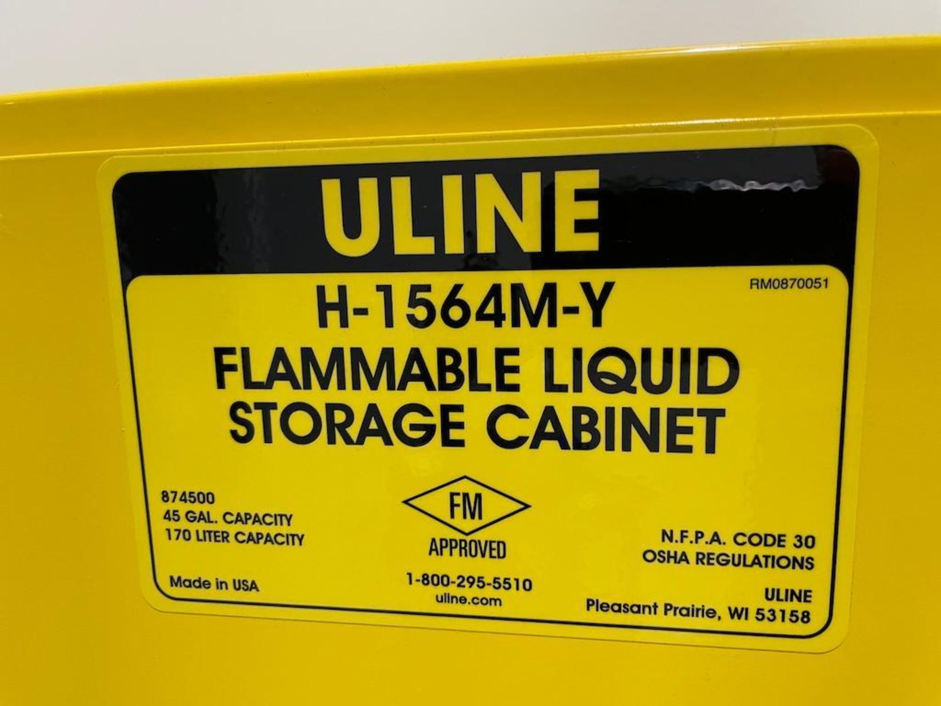 LOT (2) FLAMMABLE LIQUID STORAGE CABINETS [1ST FL LOADING DOCK] - Image 4 of 4