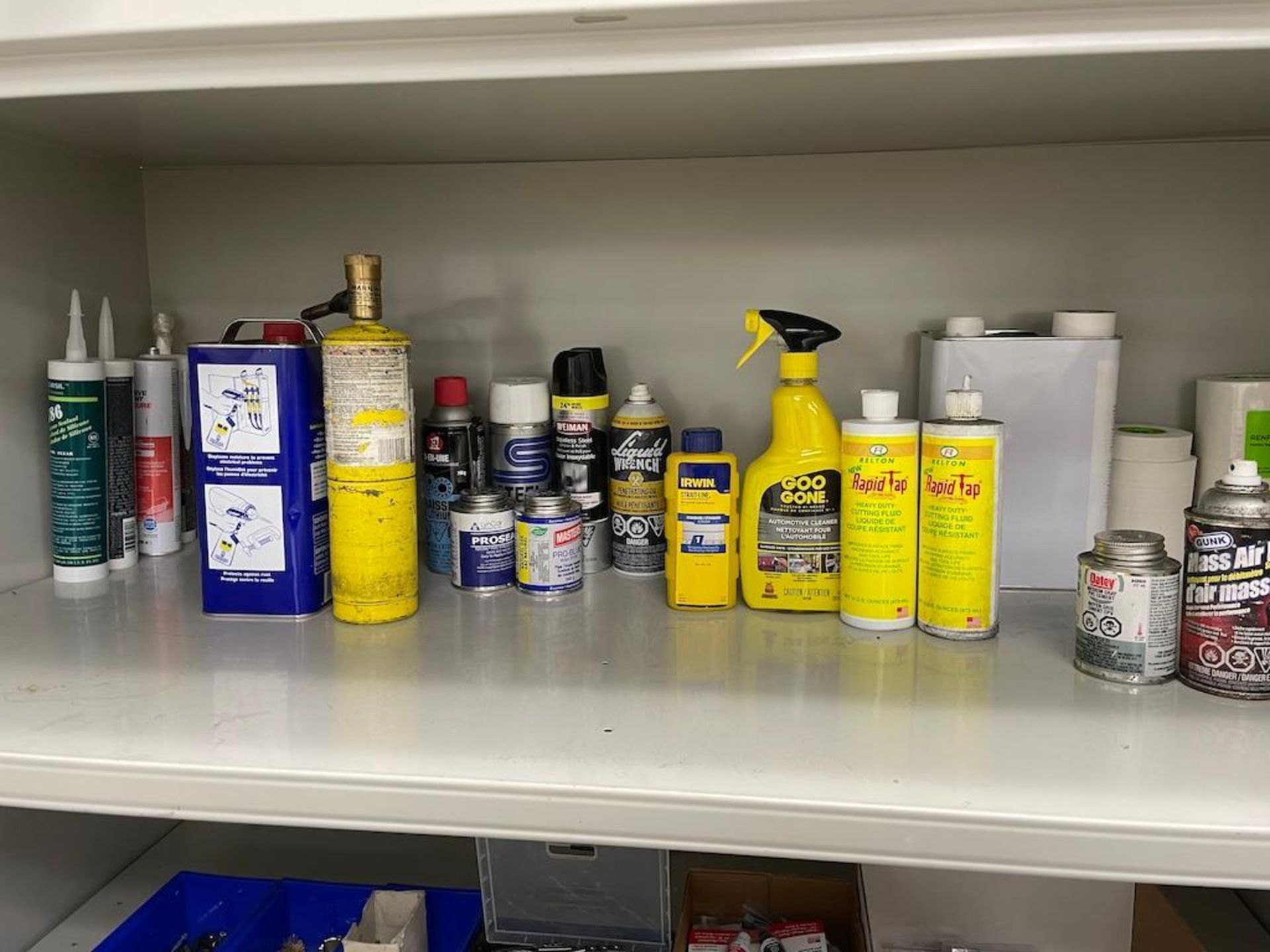 LOT METAL GREY CABINET W CONTENTS, 9 YELLOW BINS W WIRE CONTENTS [MAINTENANCE ROOM] - Image 4 of 6