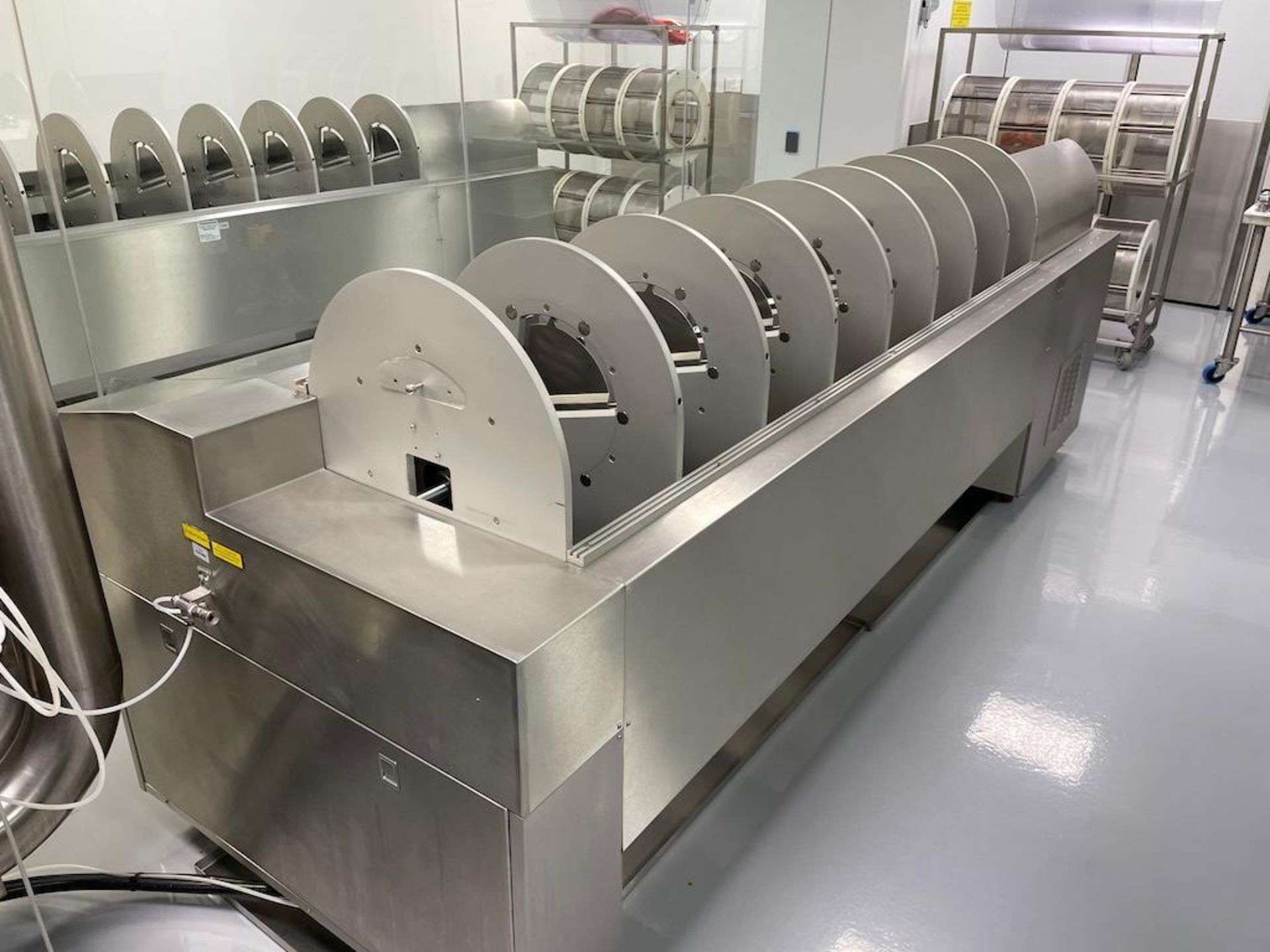 TECHNOPHAR 8 FT X 20 IN ROTARY TUMBLER DRYER, SN 10-02-03, STAINLESS ...
