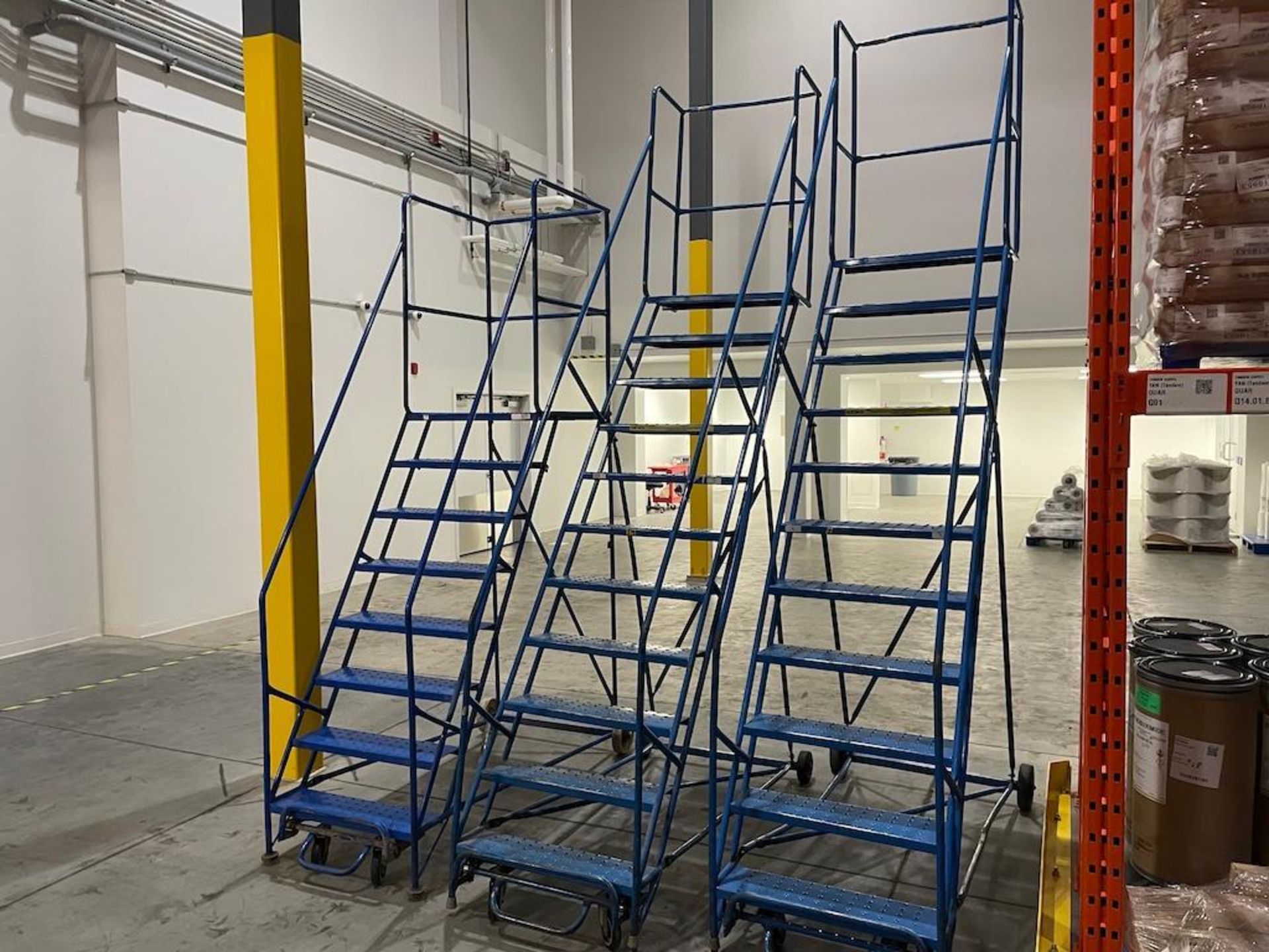 LOT (3) WAREHOUSE LADDERS, (2) 11 STEP, (1) 8 STEP [1ST FLOOR RACKING AREA] - Image 2 of 3