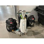 IMOP XXL FLOOR CLEANER (HANDLE DAMAGED), (3) VACUUM MACHINES [1ST FL LOADING DOCK]