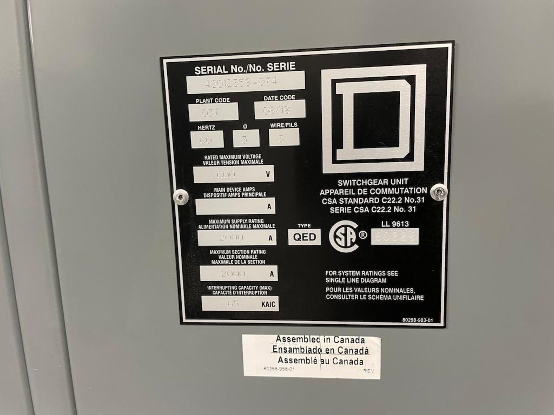 ELECTRICAL MCC ROOM INCLUDING SWITCHES, TRANSFORMERS [4TH FLOOR] - Image 4 of 24