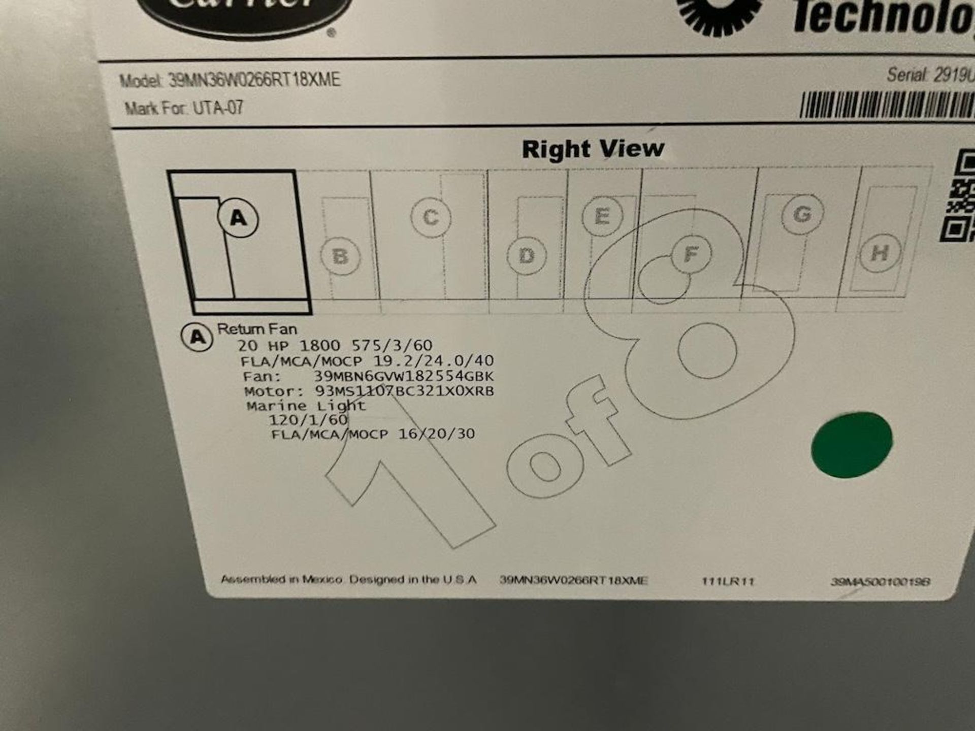 LOT (6) ASSORTED AIR COOLING UNITS, NOTE: REQUIRES DISASSEMBLY FOR REMOVAL BY ELEVATOR [4TH FLOOR A] - Image 4 of 15