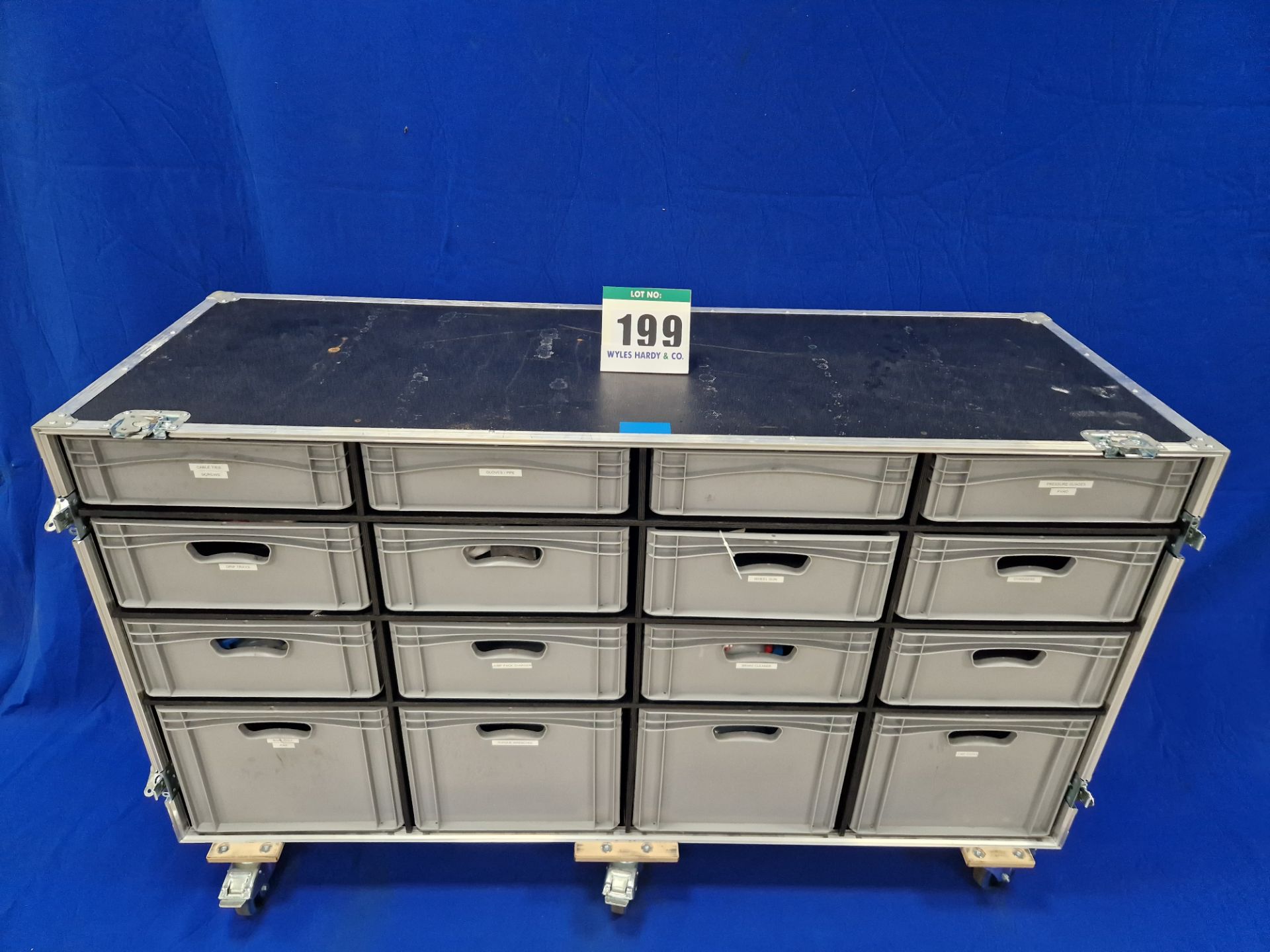 One 1700mm long x 1025mm tall x 660mm deep (Cover fitted) Castor mounter Flight Case with fitted