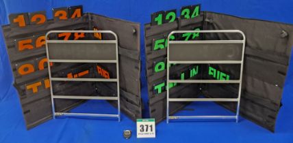 One Pair of BG RACING Pit Boards in Fabric Storage and Carry Cases with A FASTIME 21 Digital Stop