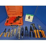 A Selection of Hand Tools comprising:- One Pair IRWIN 9 inch Mole Grips, One Pair IRWIN 6 inch