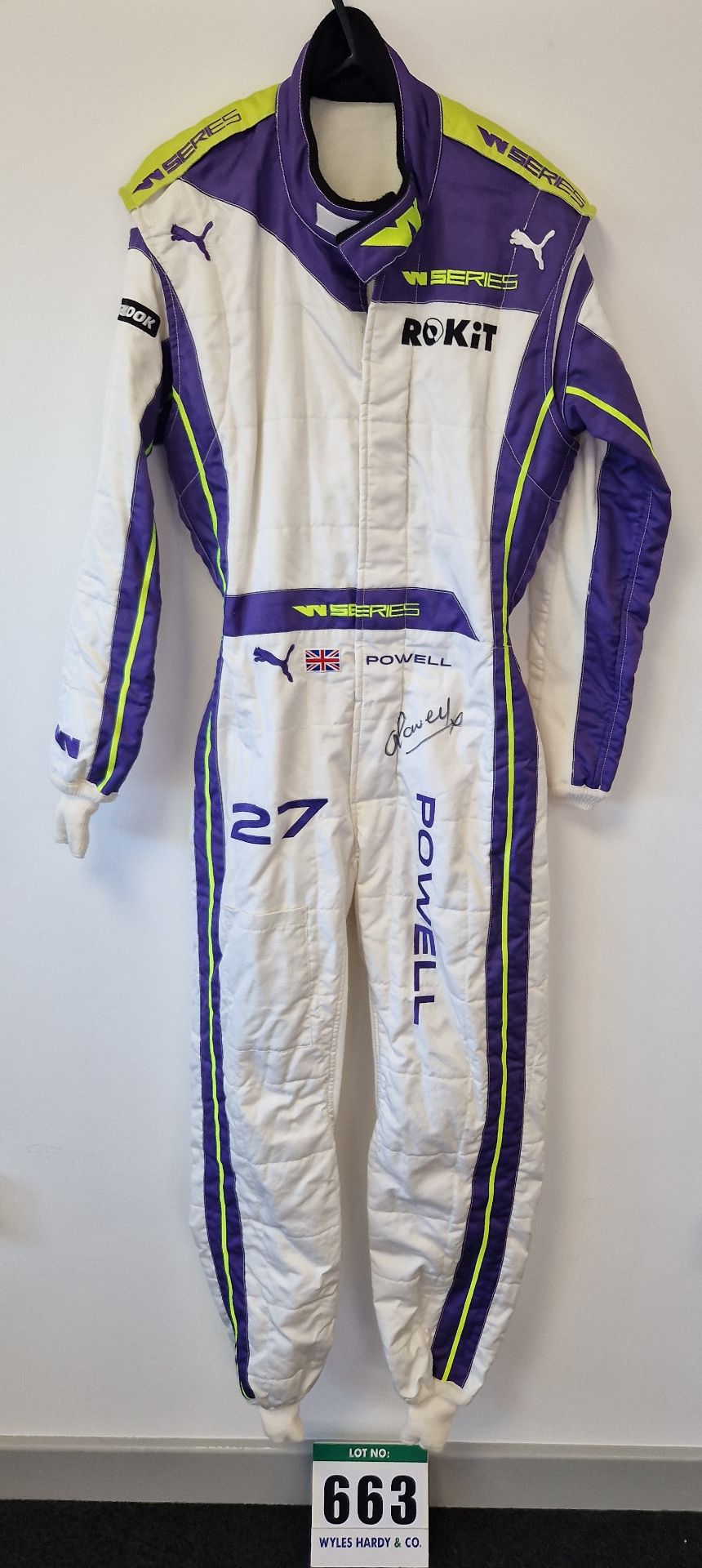 One PUMA FIA approved Race Suit (Size - Made to Measure) worn by Alice Powell and signed by her with