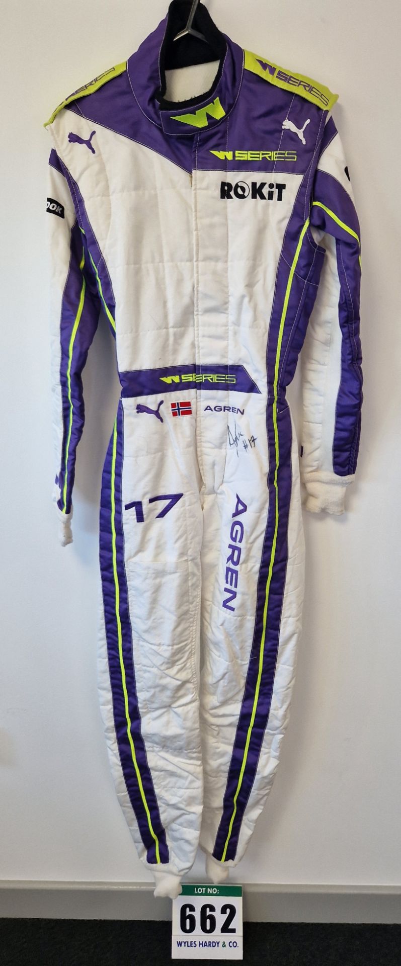 One PUMA FIA approved Race Suit (Size - Made to Measure) worn by Ayla Agran and signed by her with a