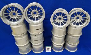 Eight OZ RACING Front Wheels (13.0 inch dia. x 10.5 inch wide) and Eight OZ RACING Rear Wheels (13.0