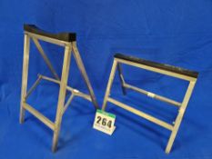 One Pair of Folding Stainless Steel Open Wheel Race Car Stands (Front and Rear)