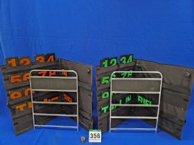 One Pair of BG RACING Pit Boards in Fabric Storage and Carry Cases with A FASTIME 21 Digital Stop