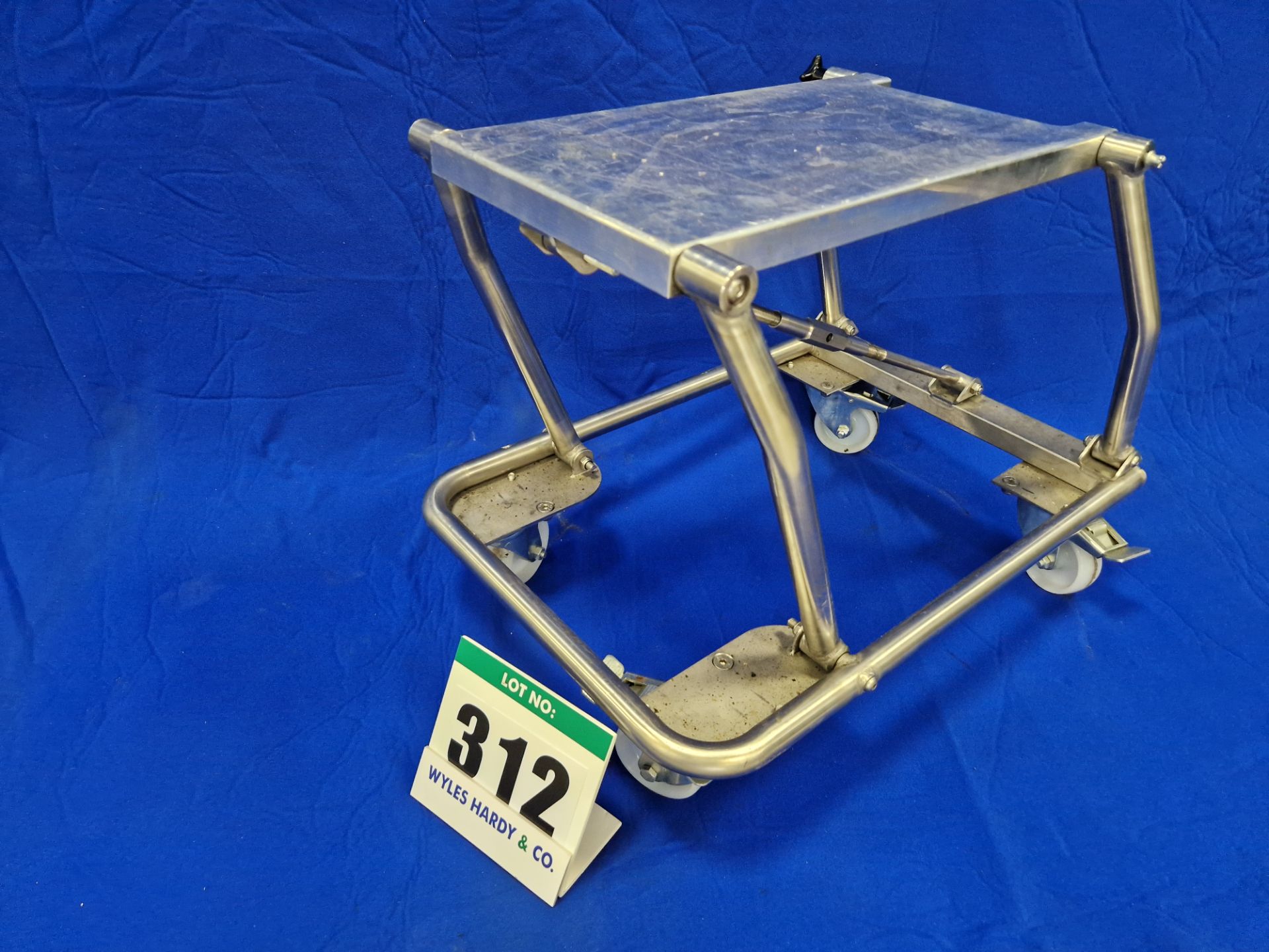 One Folding Stainless Steel Framed Castor mounted Engine/Gearbox Stand