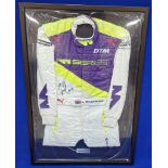 A Framed & Glazed (Perspex) W Series Race Suit Signed by Jamie Chadwick Commemorating Her 2019 Serie