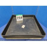 Four 70mm x 590mm x 950mm Black Plastic Drip Trays