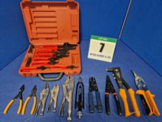 A Selection of Hand Tools comprising:- One Pair IRWIN 9 inch Mole Grips, One Pair IRWIN 6 inch