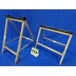 One Pair of Folding Stainless Steel Open Wheel Race Car Stands (Front and Rear)