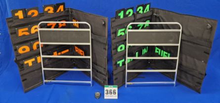 One Pair of BG RACING Pit Boards in Fabric Storage and Carry Cases with A FASTIME 21 Digital Stop