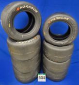 Four HANKOOK 230/560 R13 Slick Racing Front Tyres and Four HANKOOK 280/580 R13 Slick Racing Rear