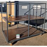 One 1950mm long x 1330mm wide x 1800mm high Steel Framed Panel Trolley with fitted half height