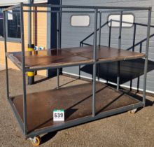 One 1950mm long x 1330mm wide x 1800mm high Steel Framed Panel Trolley with fitted half height