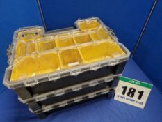 Three STANLEY Fatmax 10-Compartment Component Storage and Carry Cases