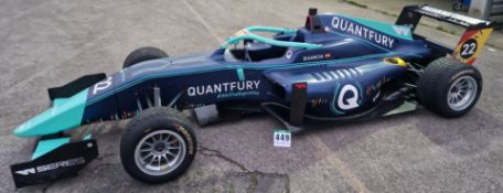One TATUUS F3 T-318 Alfa Romeo Race Car Chassis No. 081 (2019) Finished in QUANTFURY Livery as