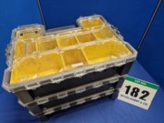 Three STANLEY Fatmax 10-Compartment Component Storage and Carry Cases