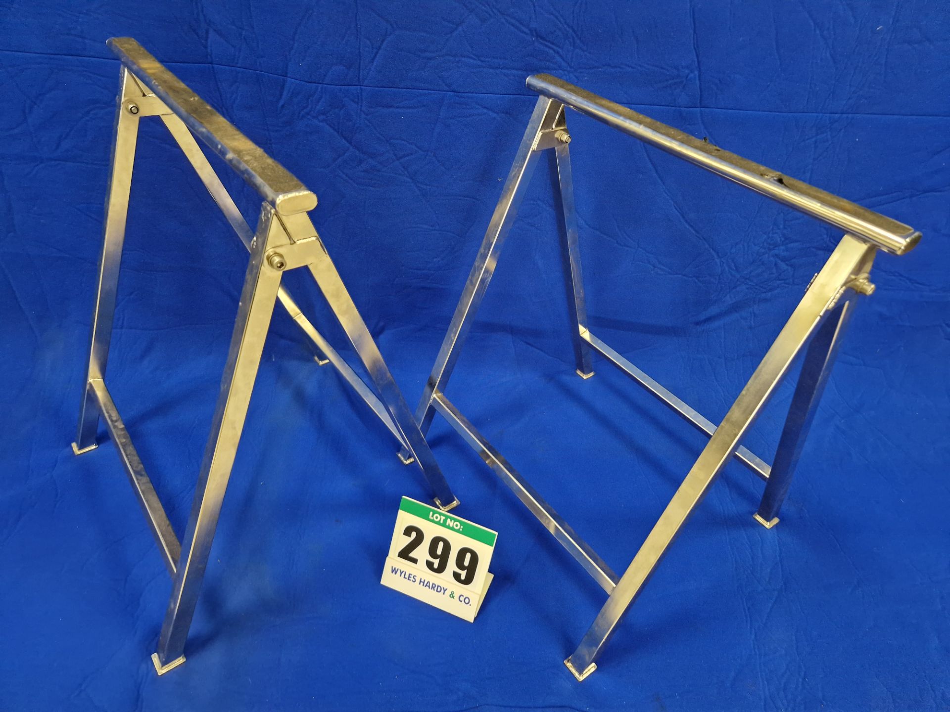 One Pair of Folding Stainless Steel Stands - 480mm tall