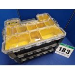 Three STANLEY Fatmax 10-Compartment Component Storage and Carry Cases