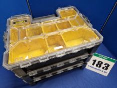 Three STANLEY Fatmax 10-Compartment Component Storage and Carry Cases