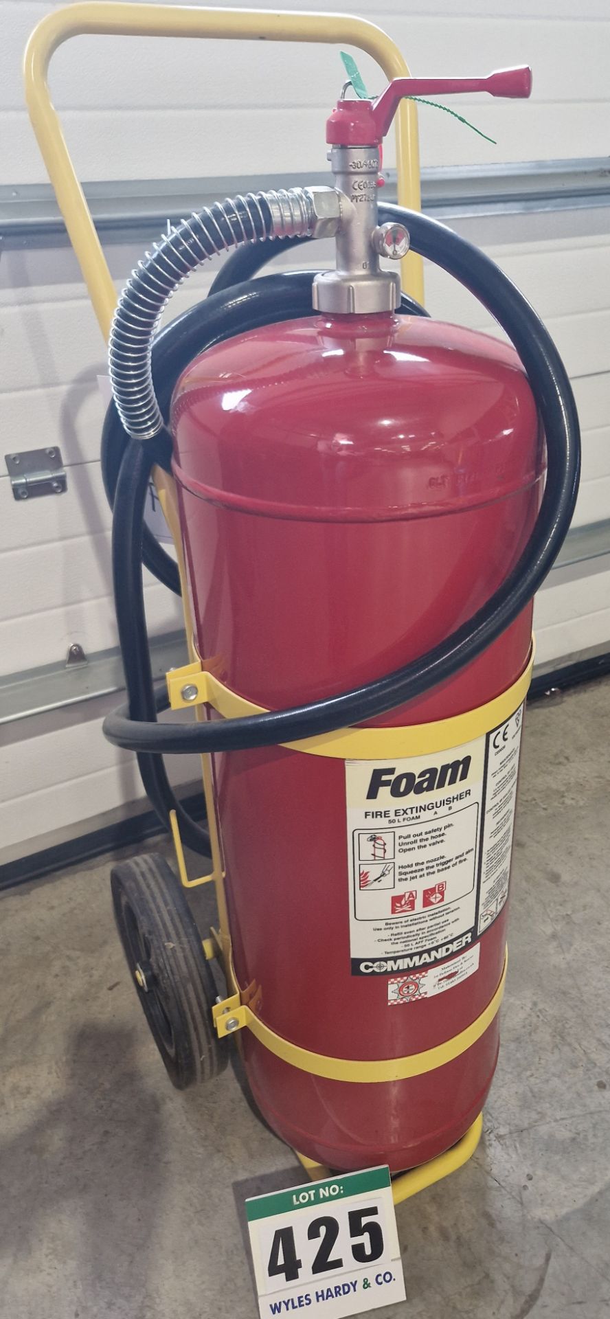 One COMMANDER 50-Litre Foam Fire Extinguisher on Steel Barrow - Tested until 07/24