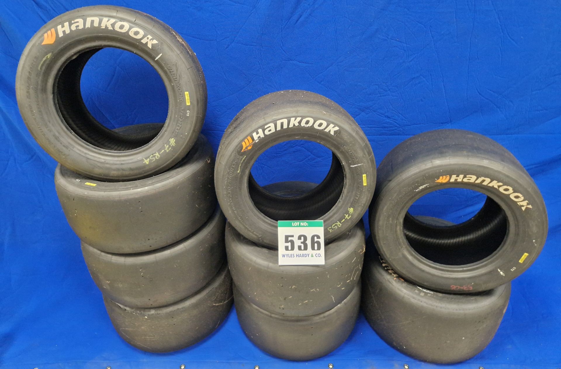Seven HANKOOK 230/560 R13 Slick Racing Front Tyres and Two HANKOOK 280/580 R13 Slick Rear Tyres (