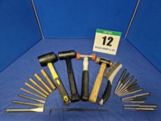 One Set of Various Hand Tools comprising:- One Set of Five Brass Drifts - 19mm/16mm/12mm/10mm/6mm,