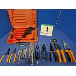 A Selection of Hand Tools comprising:- One Pair IRWIN 9 inch Mole Grips, One Pair IRWIN 6 inch