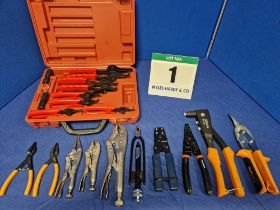 A Selection of Hand Tools comprising:- One Pair IRWIN 9 inch Mole Grips, One Pair IRWIN 6 inch